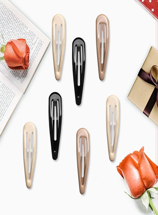 Cptots Metal Snap Hair Clips Water Drop No Slip Hair Barrettes for Women Large Hair Clips For Thick And Thin Fine Hair,Black Brown Beige,2.67 x 0.7 Inches,12 PCS - Image 4